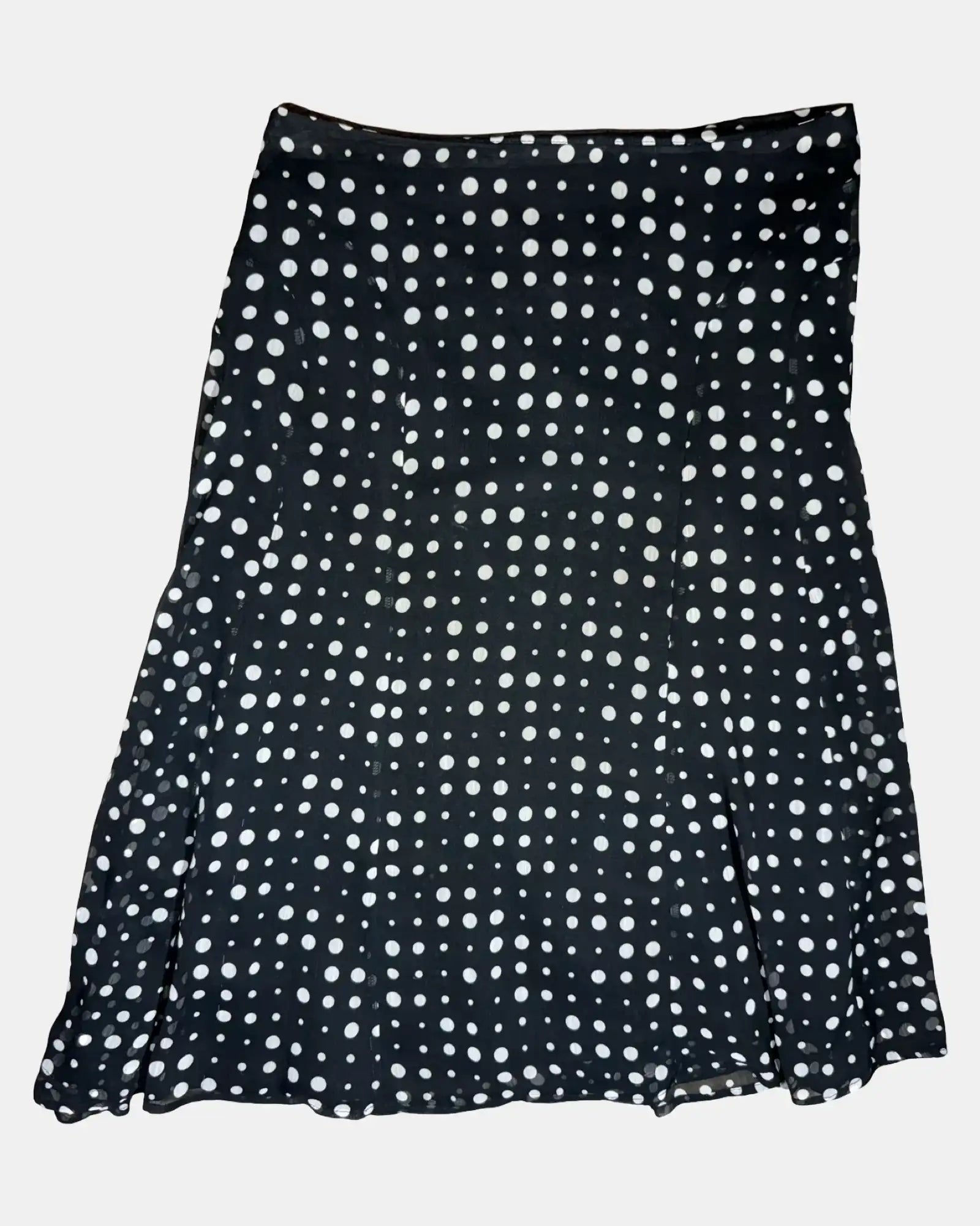 Black and White Dotted Midi Skirt