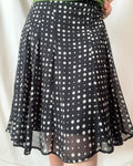 Black and White Dotted Midi Skirt