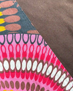 Brown Colourful Dot Layered Midi Skirt
