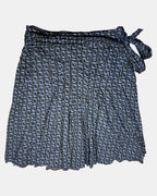 Black Blue Grey Midi Skirt