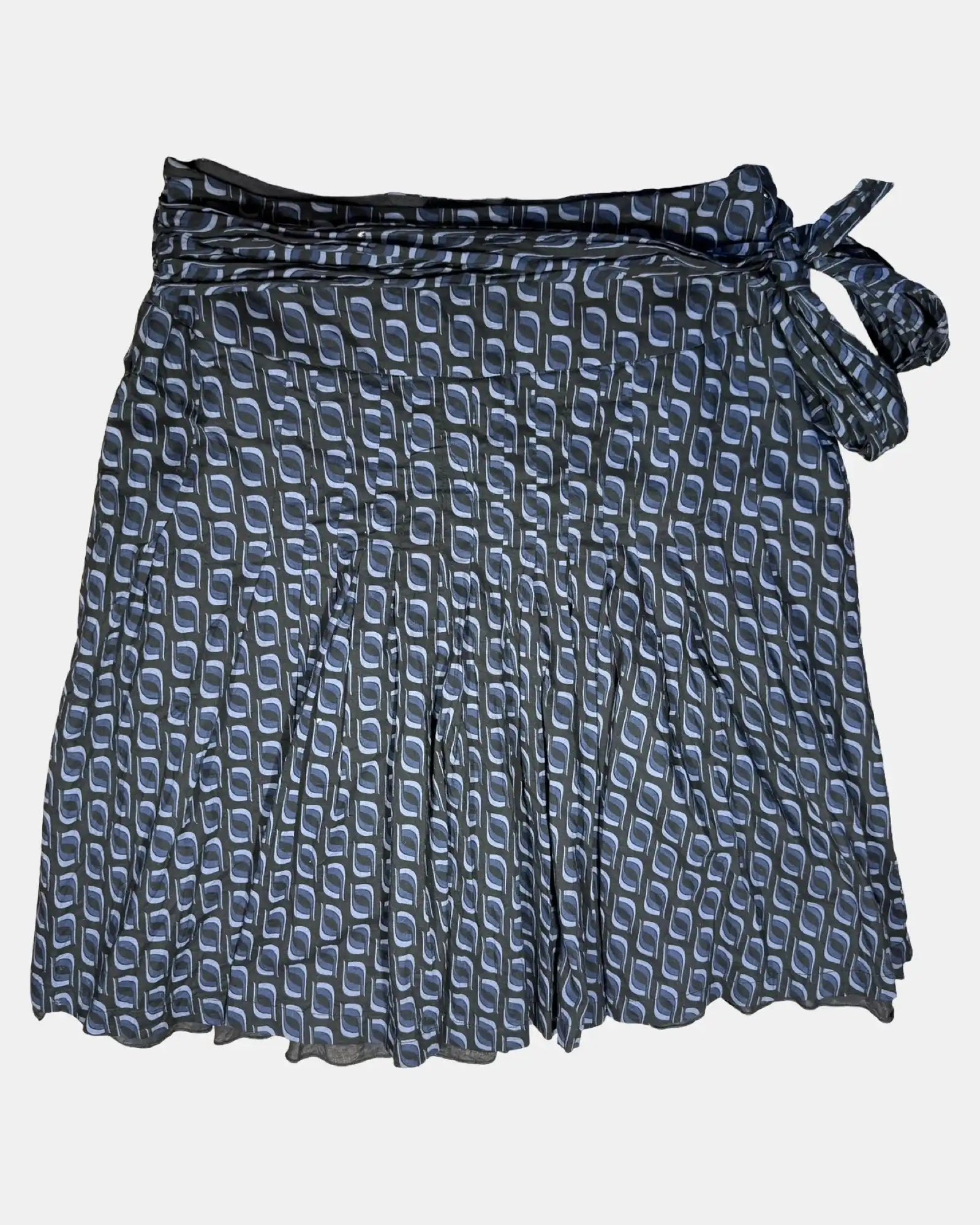 Black Blue Grey Midi Skirt