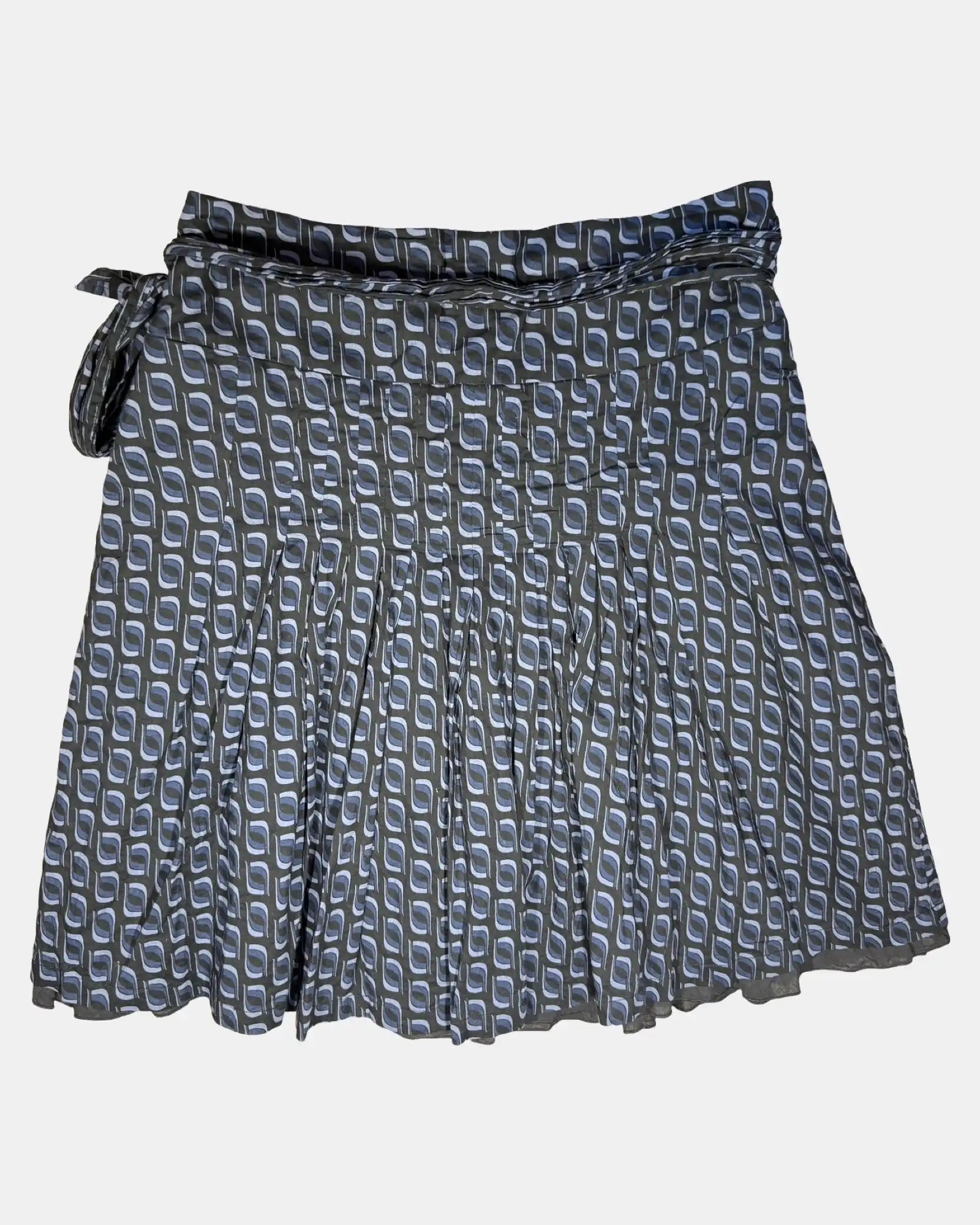 Black Blue Grey Midi Skirt