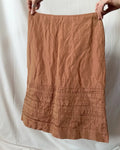 Brown Skirt with Rouched Bottom Detail