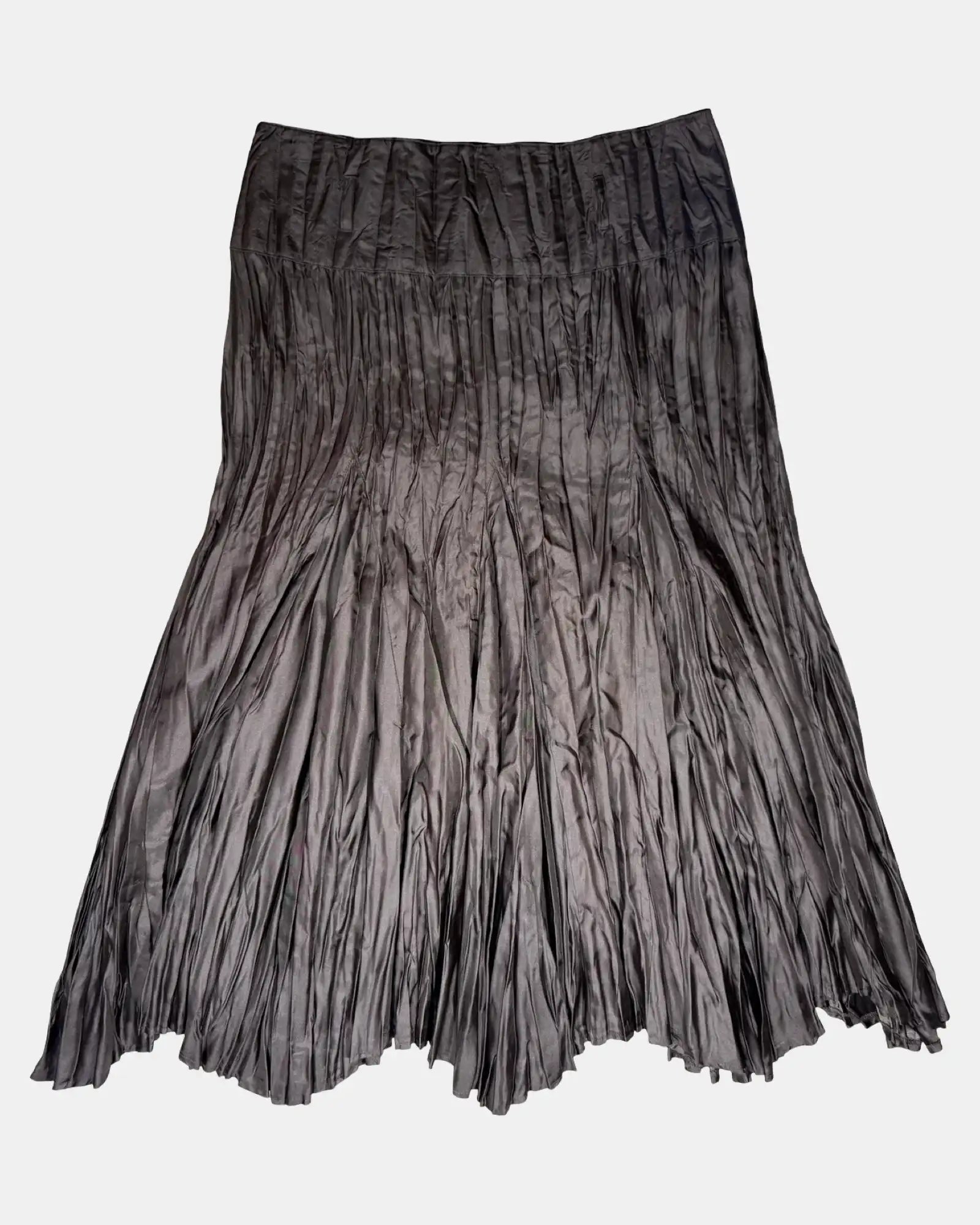 Brown Rouched Flowy Skirt