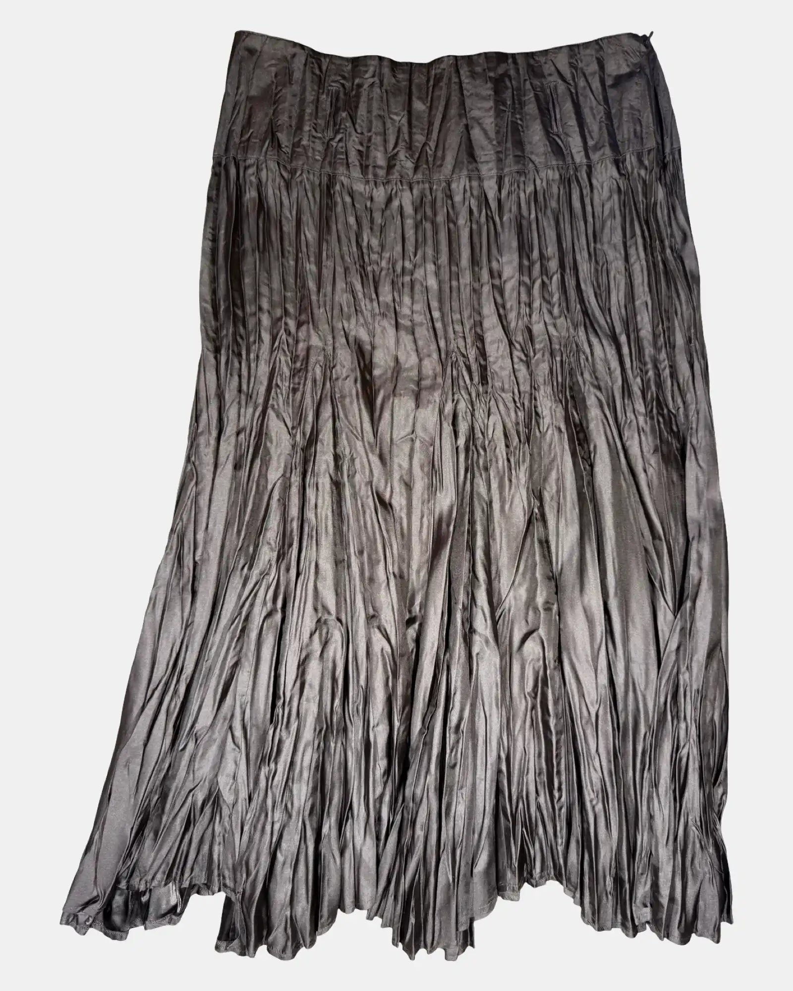 Brown Rouched Flowy Skirt