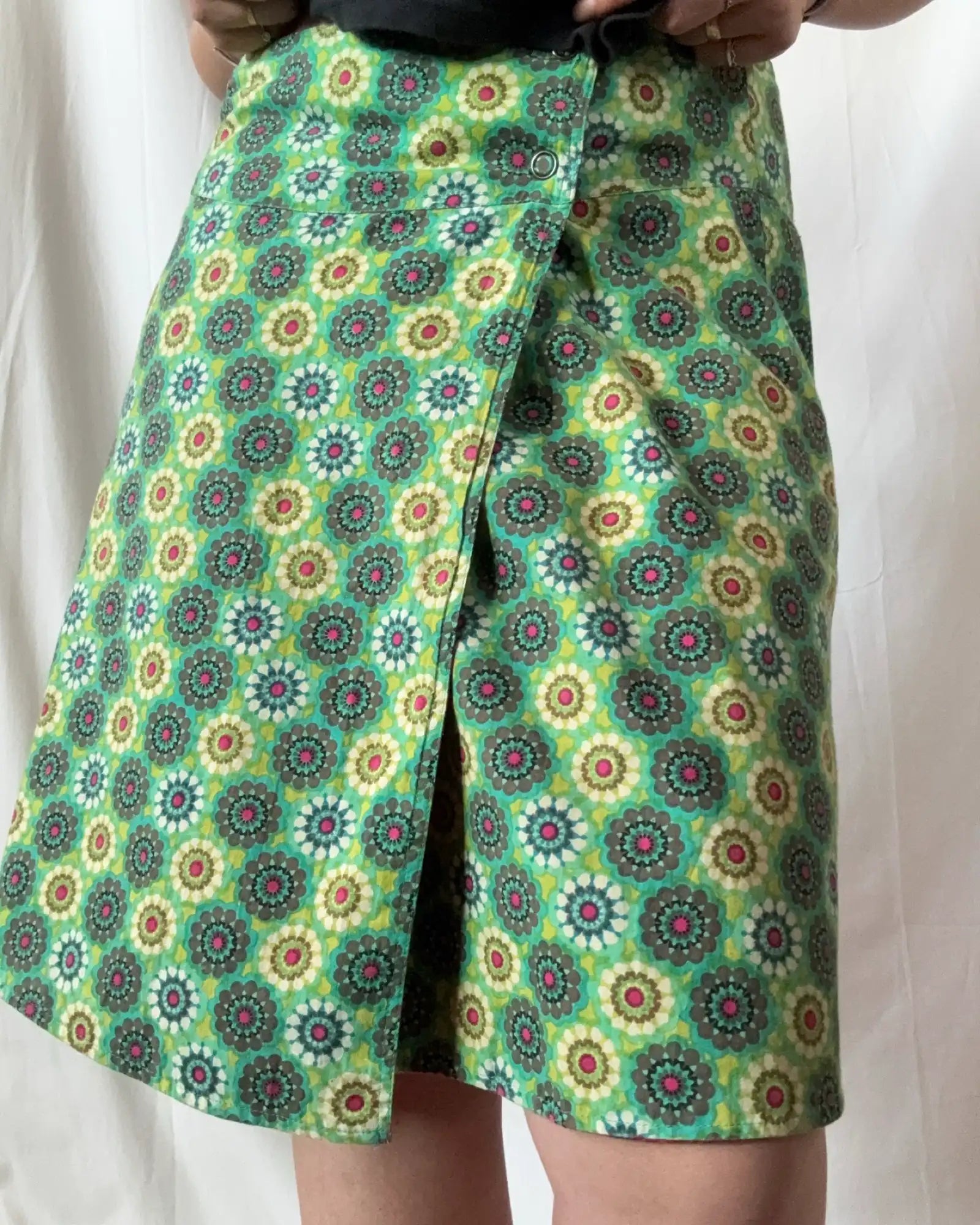 Reversible Patterned Midi Skirt