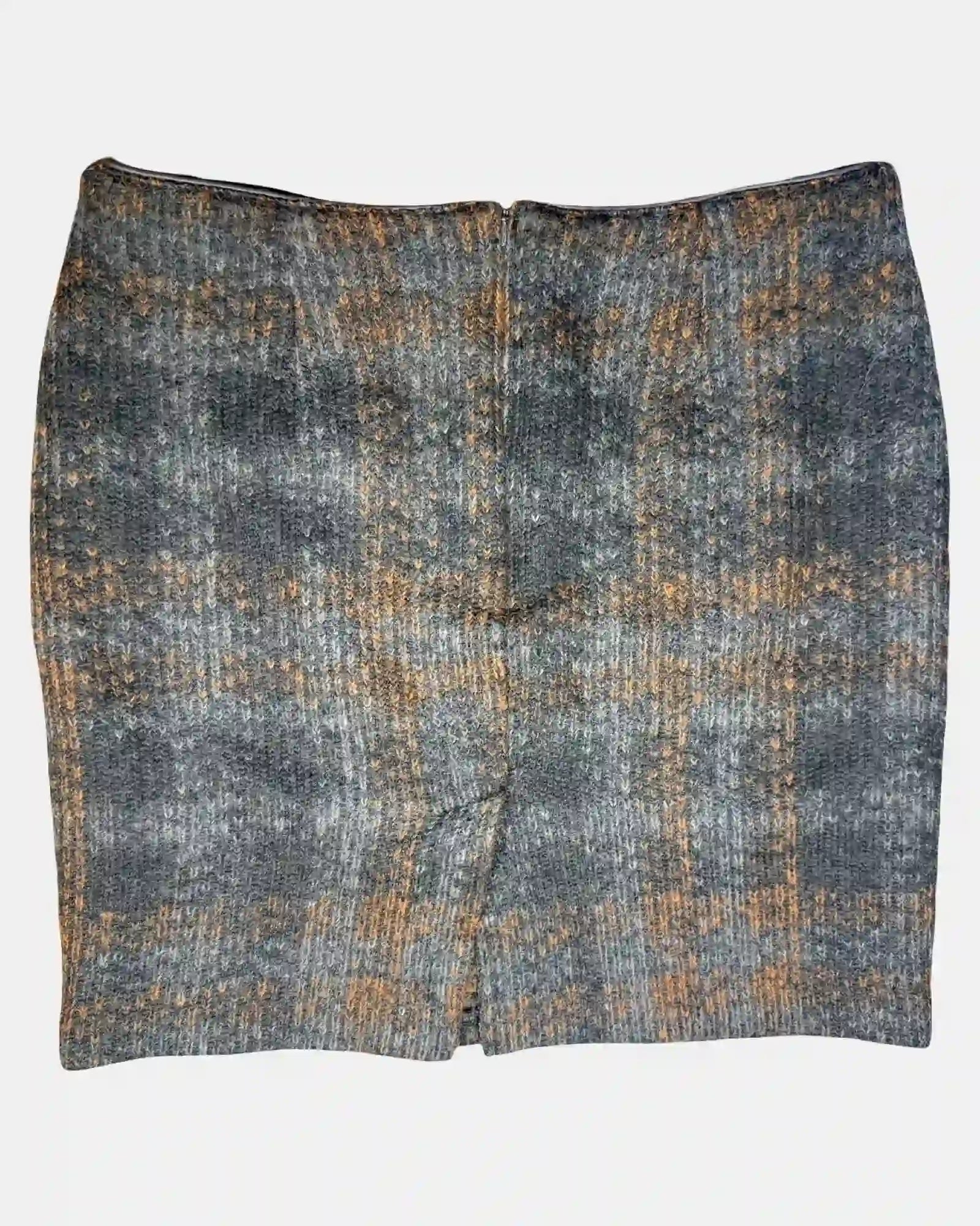 Brown and Black Knit Mini Skirt