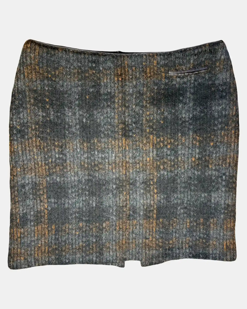 Brown and Black Knit Mini Skirt