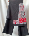 Red and Black Skirt and Pants