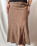 Long Light Brown Flowy Maxi Skirt