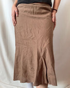Long Light Brown Flowy Maxi Skirt