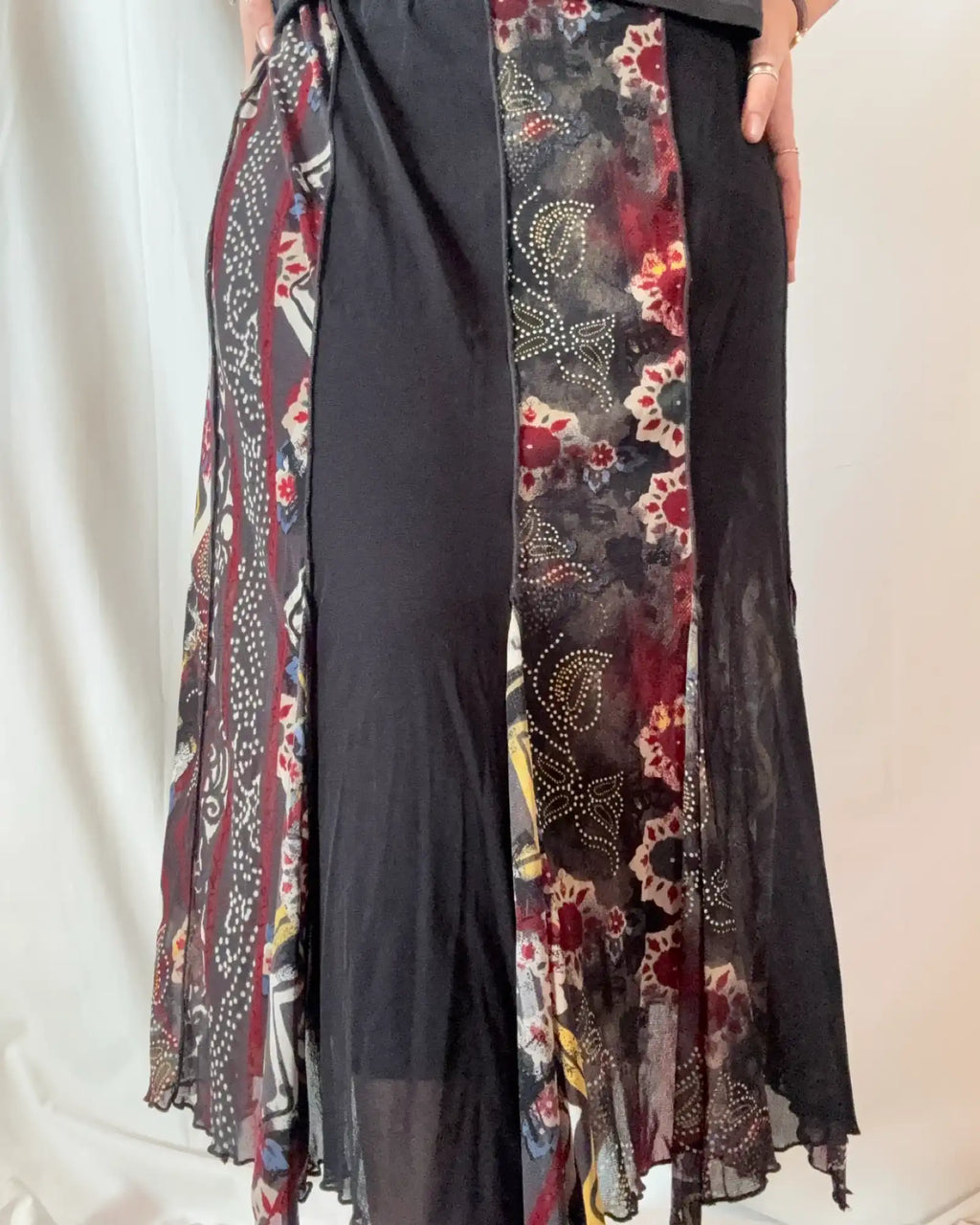 Flowy Black and Red mesh skirt