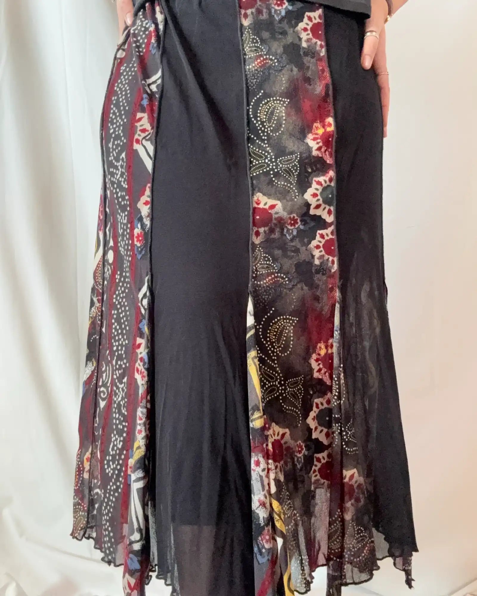 Flowy Black and Red mesh skirt