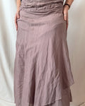 Brown Flowy Rouched Skirt