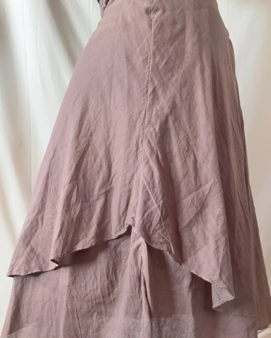Brown Flowy Rouched Skirt