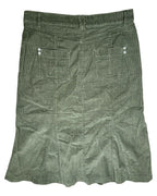 Green Cord Midi Skirt