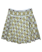 Green and White Circle Midi Skirt