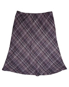 Purple, Pink and Black Striped Checked Midi Skirt