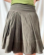 Brown/Green Cord A Line Midi Skirt