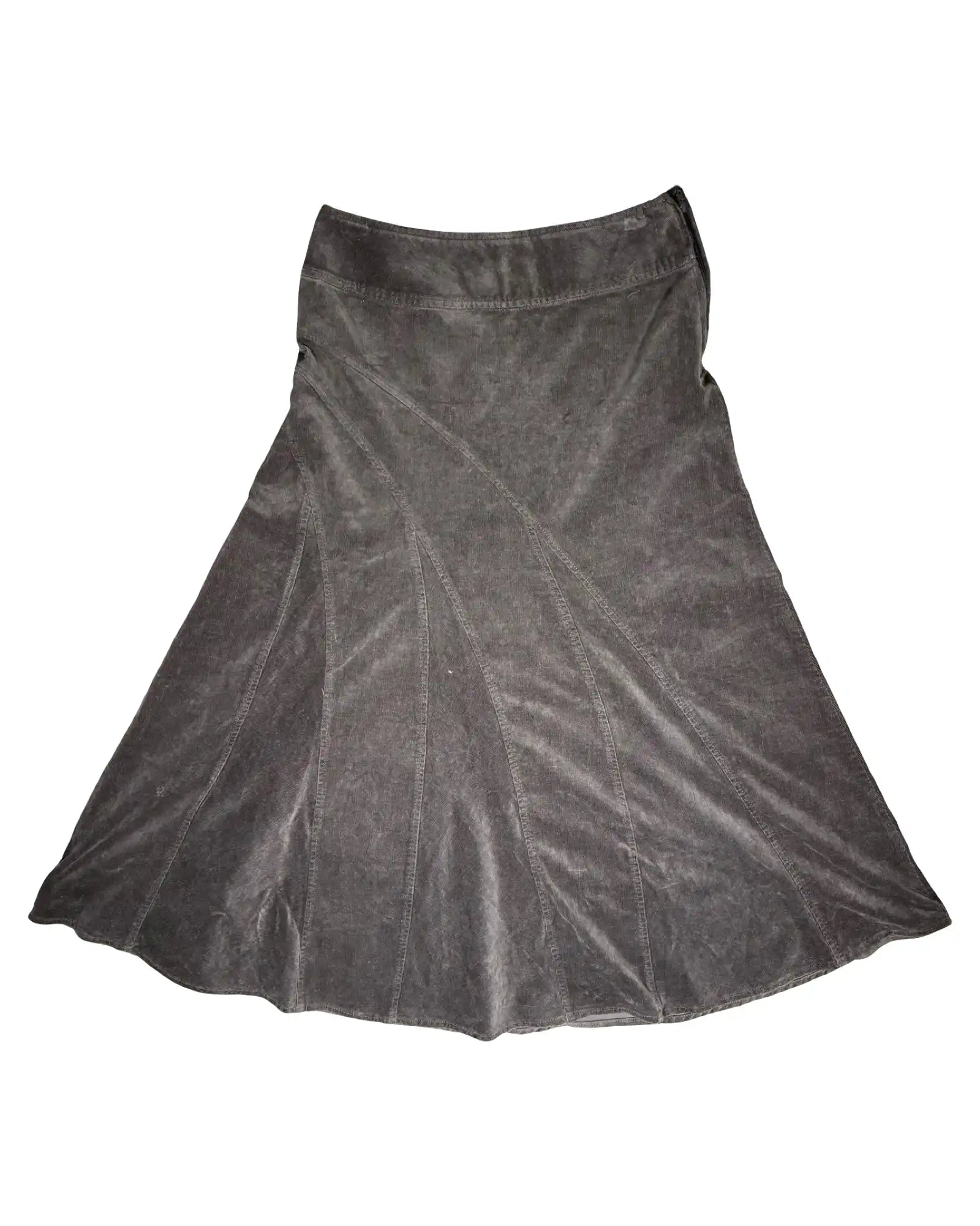 Long Brown Cord Skirt