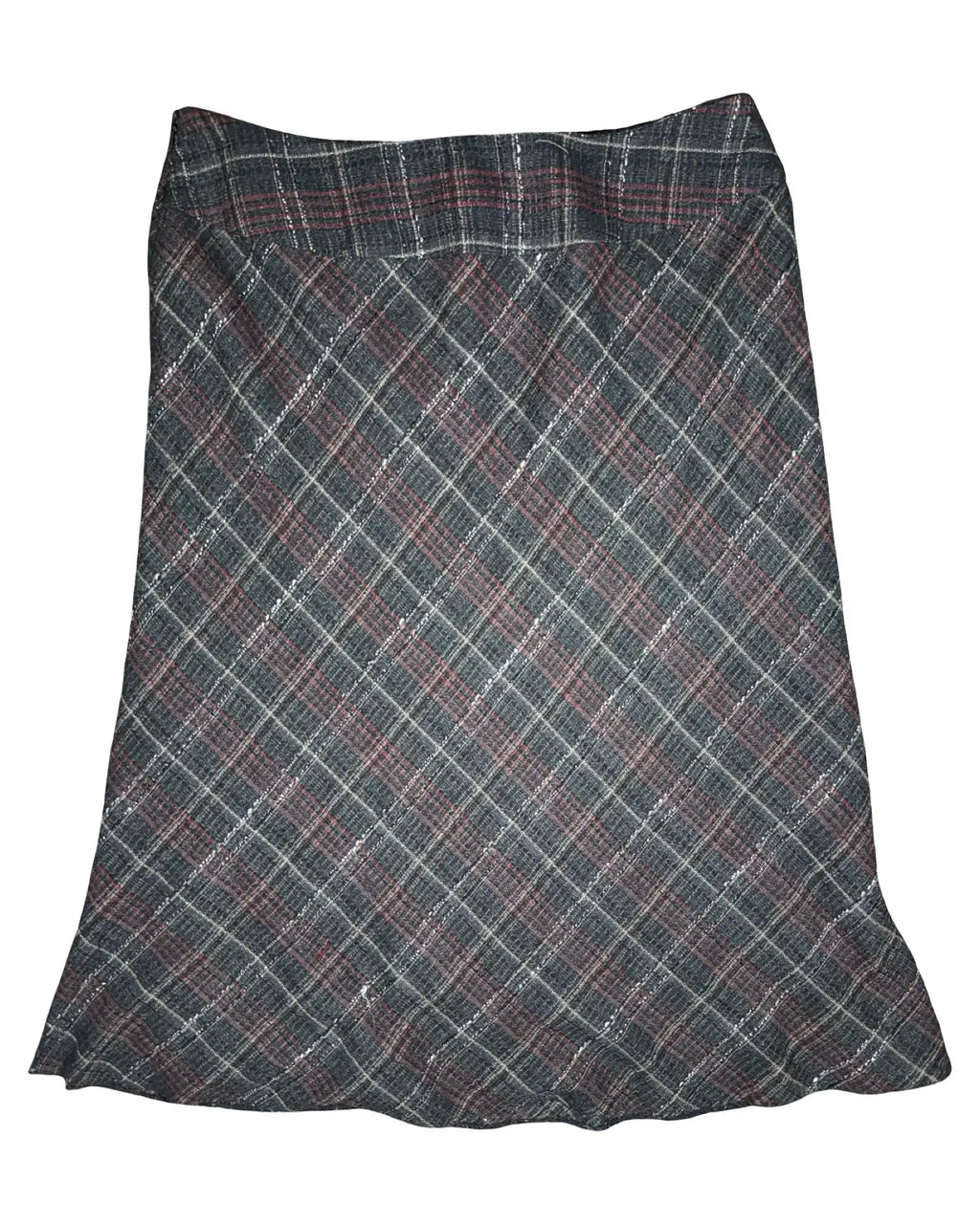 Black Grey Red Gingham Skirt