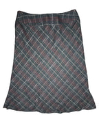Black Grey Red Gingham Skirt