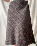 Black Grey Red Gingham Skirt