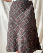 Black Grey Red Gingham Skirt