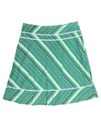 Green White Striped Midi Skirt