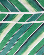Green White Striped Midi Skirt