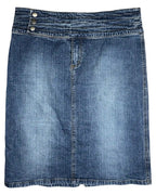 Denim Midi Skirt Button Up