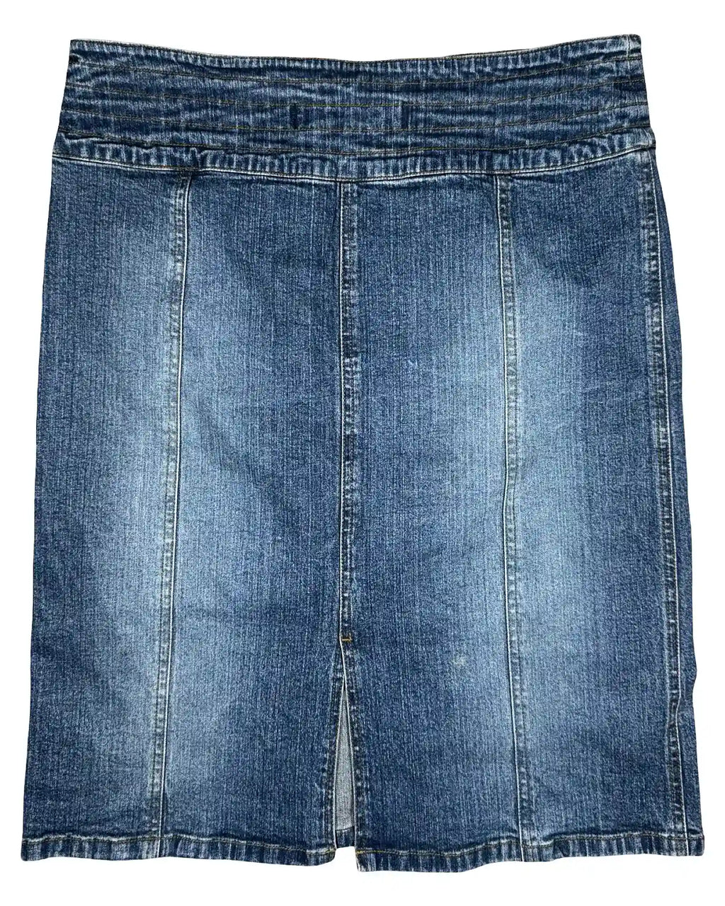 Denim Midi Skirt Button Up