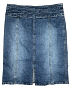 Denim Midi Skirt Button Up