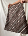 Brown Diagonal Midi Skirt