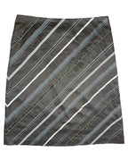 Brown Diagonal Midi Skirt