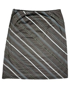 Brown Diagonal Midi Skirt