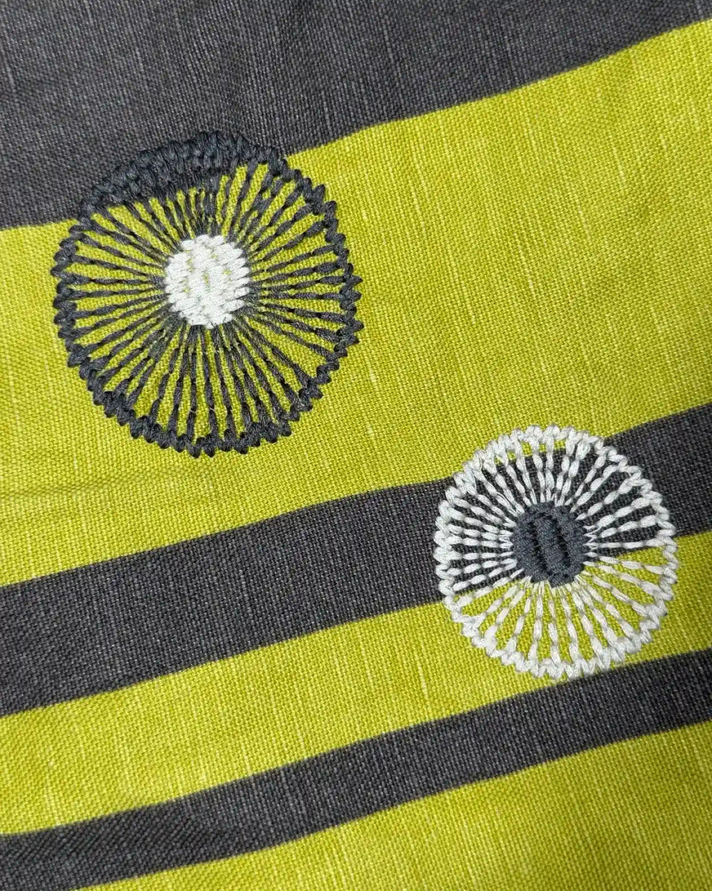 Grey Midi Skirt with Green Stripe