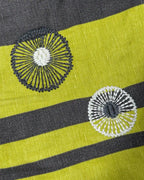 Grey Midi Skirt with Green Stripe