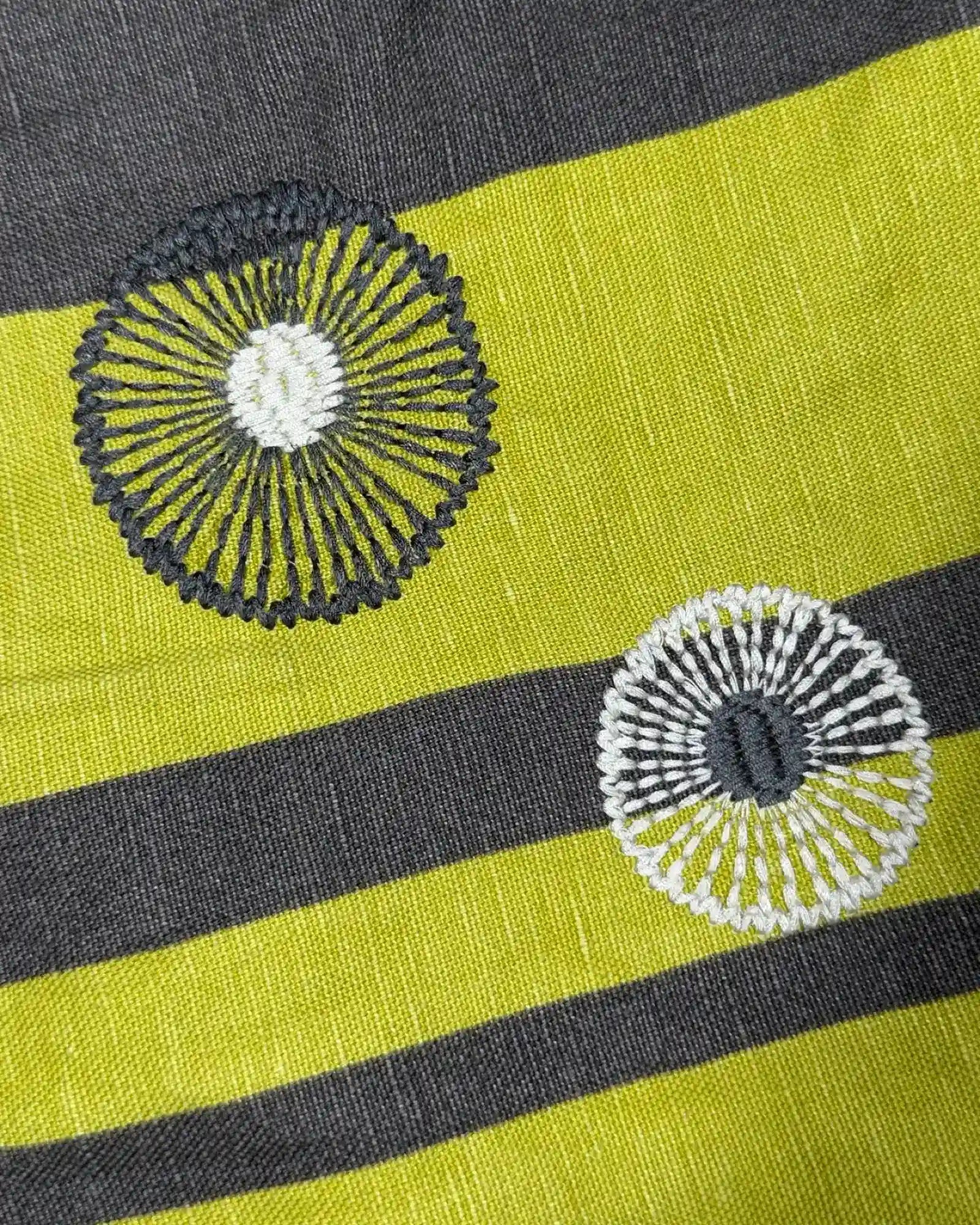 Grey Midi Skirt with Green Stripe