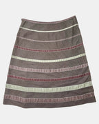 Brown Midi Skirt with Ribbon Detail