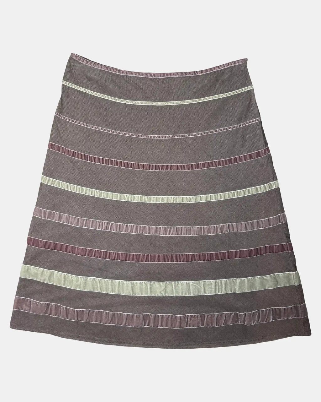 Brown Midi Skirt with Ribbon Detail