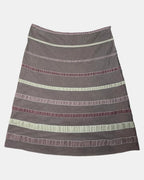 Brown Midi Skirt with Ribbon Detail