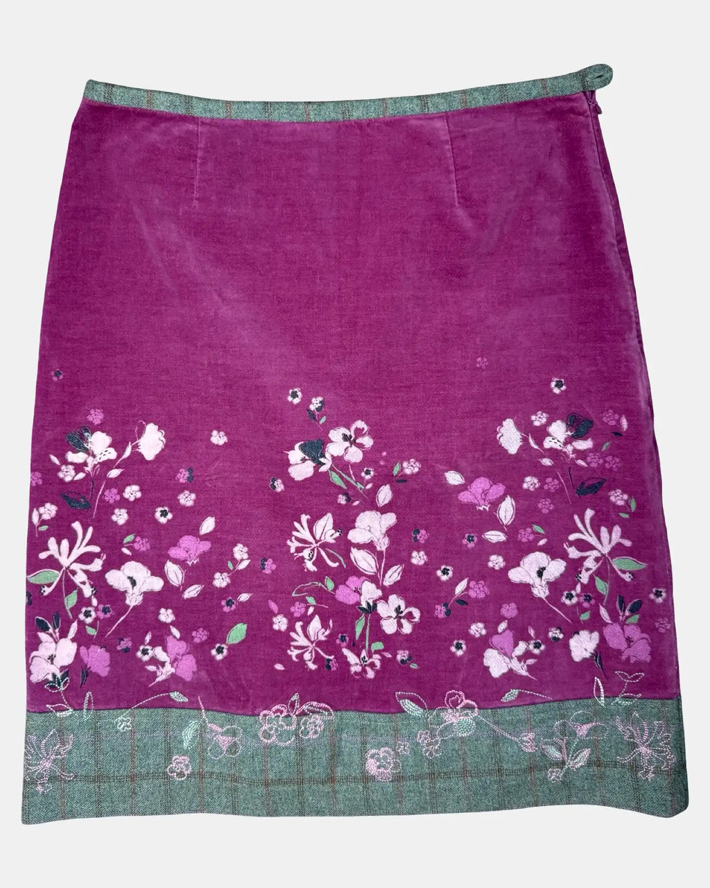 Pink and Grey Floral Skirt