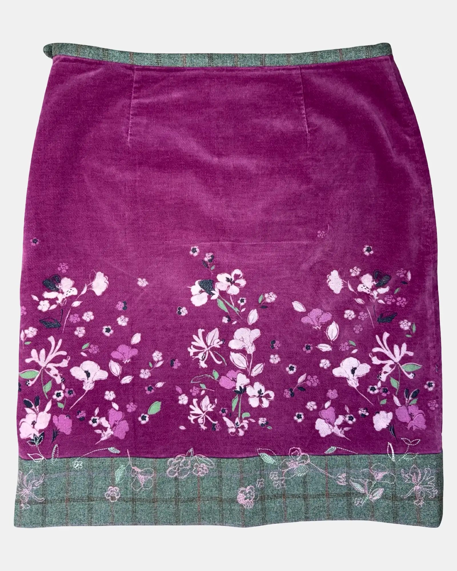 Pink and Grey Floral Skirt
