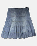Denim Layered Maxi Skirt