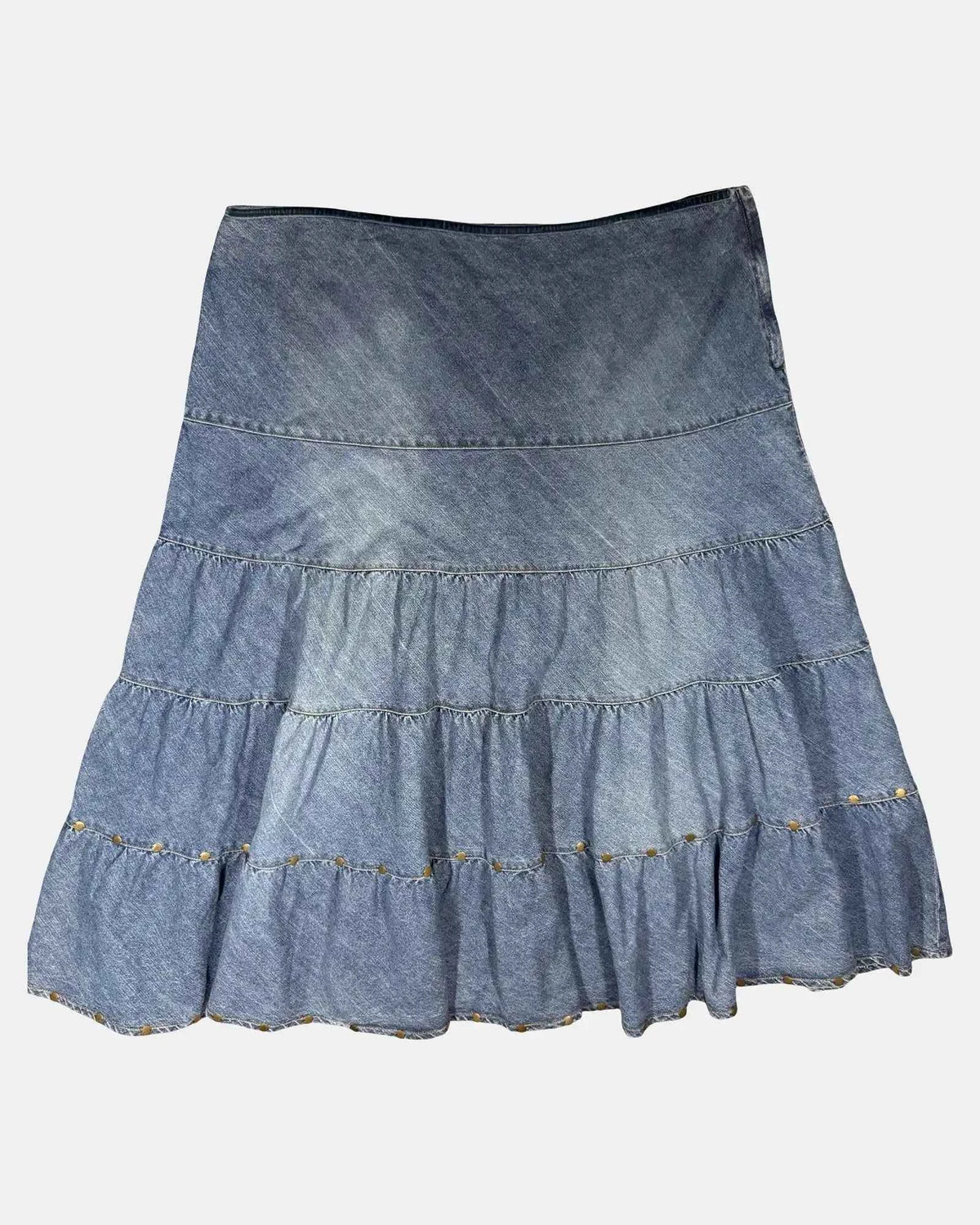 Denim Layered Maxi Skirt