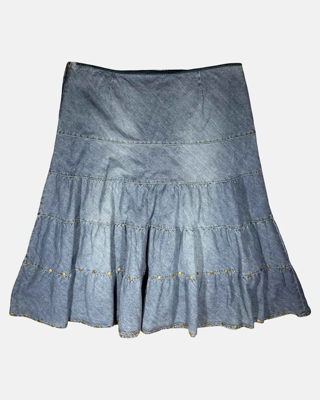 Denim Layered Maxi Skirt