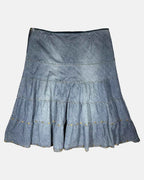 Denim Layered Maxi Skirt
