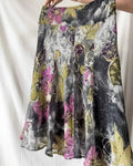 Black Green and Purple Floral Maxi Skirt