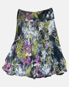 Black Green and Purple Floral Maxi Skirt